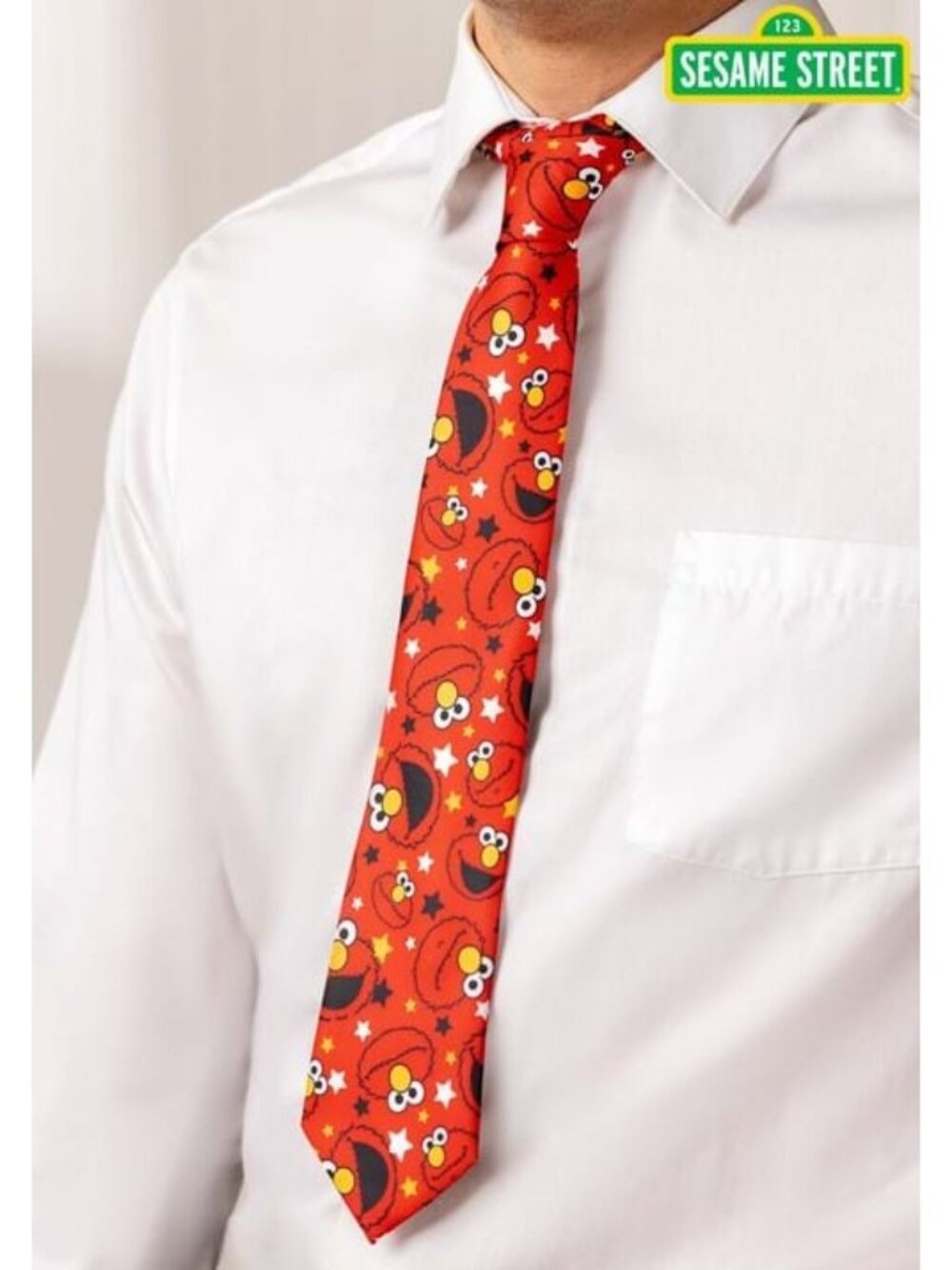 SESAME STREET Men’s Elmo Red Neck Tie NEW NWT